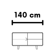 140 x 47 x 75 cm - dveře + dva šuplíky