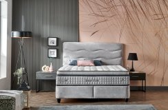 Čalouněná postel DREAM MODE NEW s matrací - světle šedá