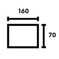 160 x 70 cm
