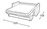 220 cm - sofa bed