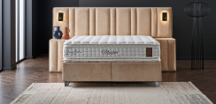 Čalouněná postel MASTER NEW s matrací - béžová