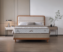 Čalouněná postel ARTE s matrací - béžová