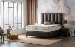 Upholstered bed PROUD NEW with mattress - Black