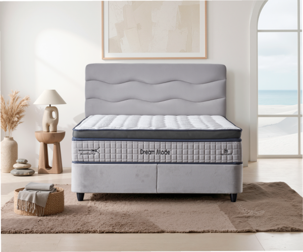 Čalouněná postel DREAM MODE NEW s matrací - světle šedá - Rozměr: 120 × 200 cm