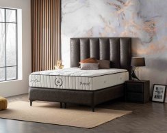 Upholstered bed PROUD NEW with mattress - Black