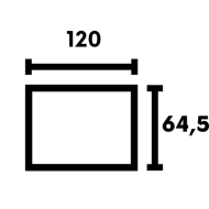 120 x 64,5 x 38 cm