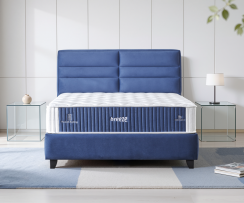 Čalouněná postel BREEZE s matrací - modrá