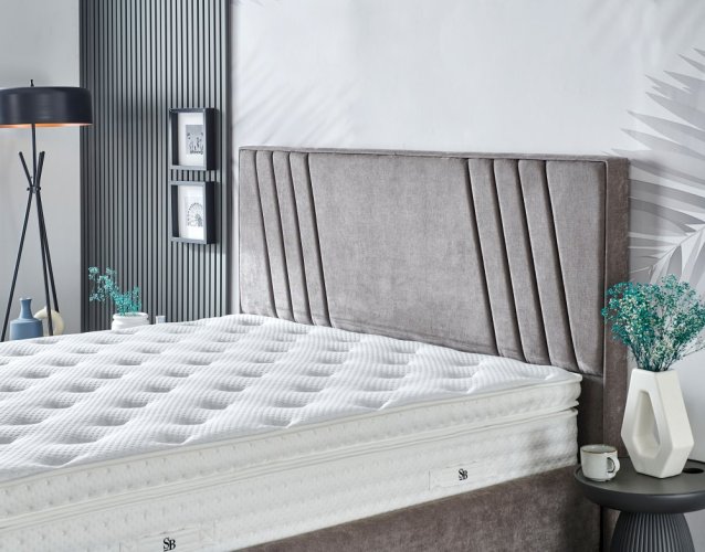 Čalouněná postel ELEGANCE NEW s matrací - světle šedá