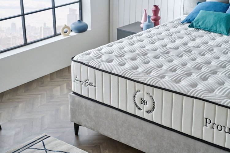 Čalouněná postel PROUD NEW s matrací - světle šedá - Rozměr: 150 × 200 cm