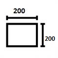 200 × 200 cm