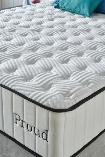 Čalouněná postel PROUD NEW s matrací - světle šedá - Rozměr: 150 × 200 cm