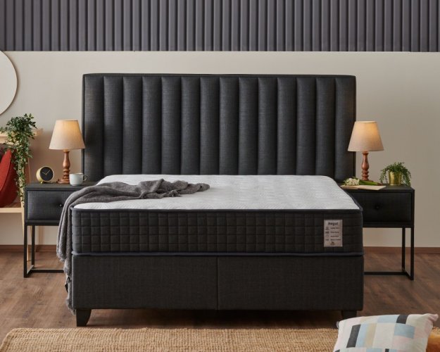 Čalouněná postel REGAL s matrací - antracit