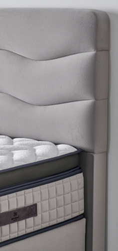 Čalouněná postel DREAM MODE NEW s matrací - světle šedá - Rozměr: 120 × 200 cm