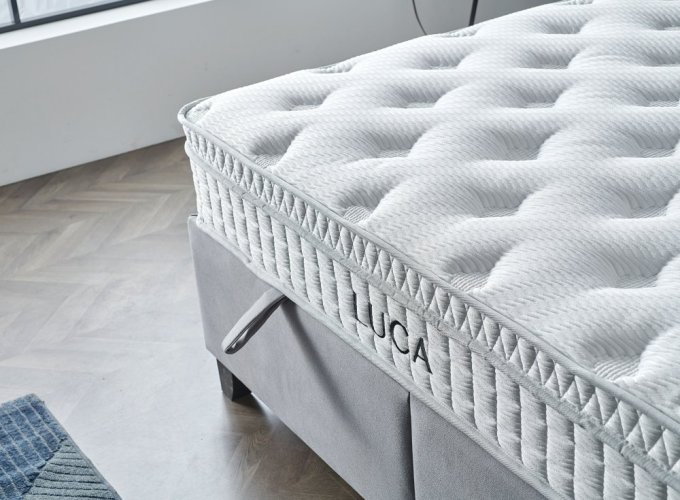 Čalouněná postel LUCA NEW s matrací - šedá