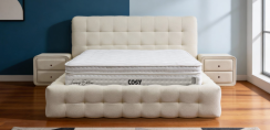 Čalouněná postel COSY s matrací - béžová