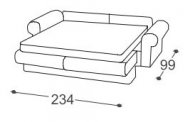 234 cm - sofa na razvlačenje