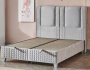 Čalouněná postel NOVI s matrací - světle šedá - Rozměr: 200 × 200 cm