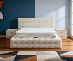 Čalouněná postel COSY s matrací - béžová