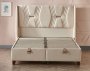 Čalouněná postel WIND s matrací - béžová - Rozměr: 90 × 200 cm