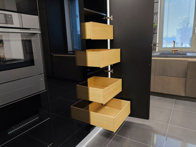 Ballerina Küchen - Kuchyňská sestava RESOPAL-PRO 31006 - černá super matná