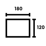 180 x 120 cm