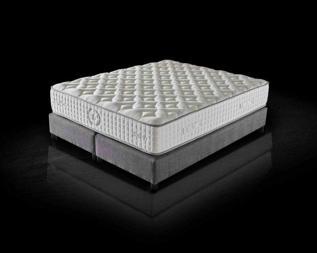 Čalouněná postel SHINY s matrací - šedá