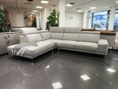 GMP - Rohová sedací souprava HYDE - látka C - světle šedá