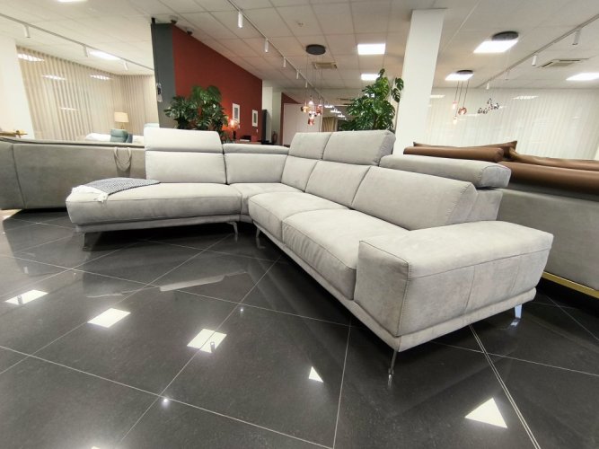 GMP - Rohová sedací souprava HYDE - látka C - světle šedá