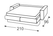 210 cm - sofa na razvlačenje