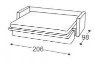 206 cm - sofa bed