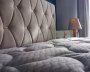 Čalouněná postel CASHMERE s matrací - šedobéžová