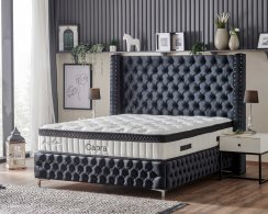 Čalouněná postel CAPRA s matrací - antracit